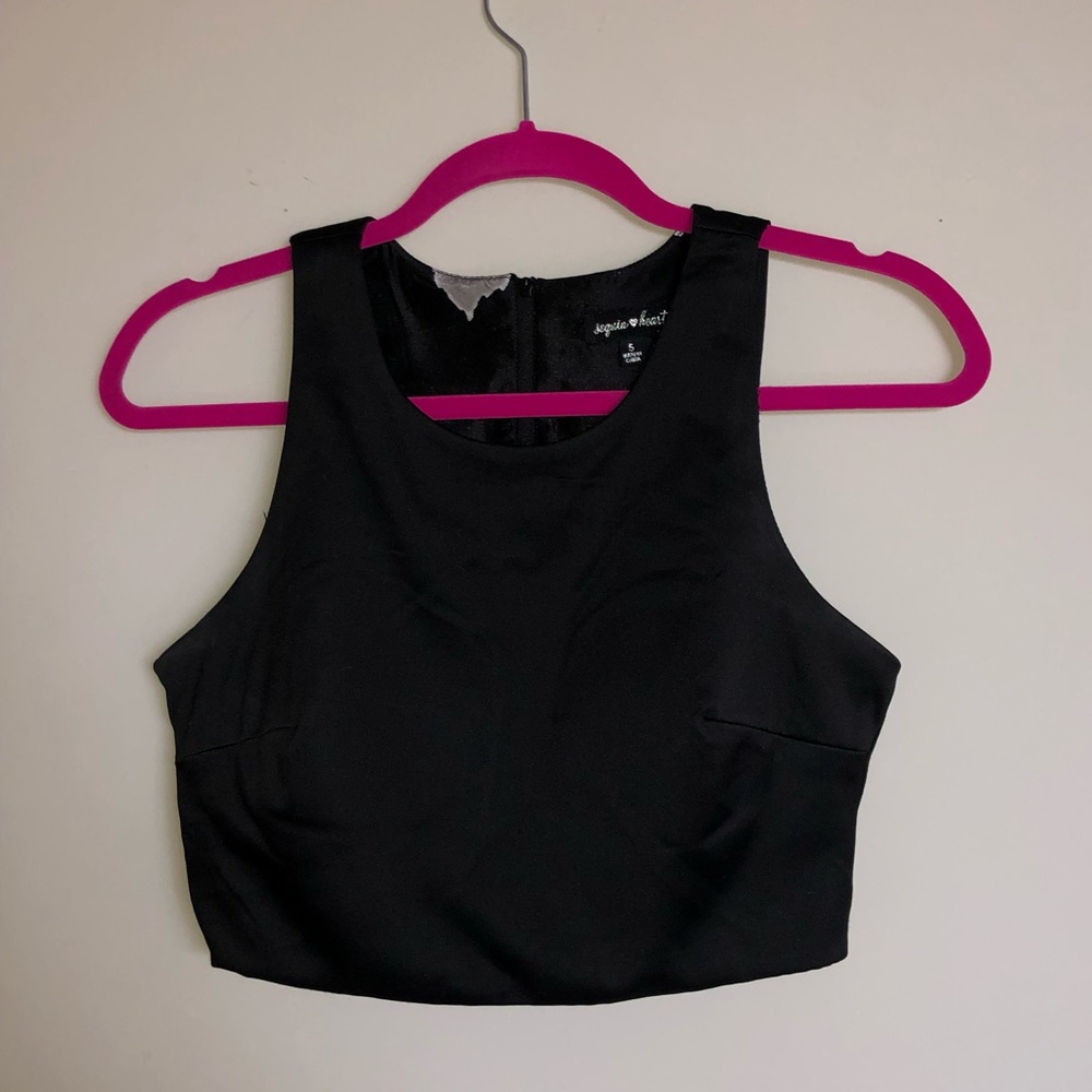 cropped black tank